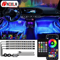 Neon LED Car Interior Ambient Foot Strip Light Kit Accessories RGB Backlight Remote App Music Control Auto Decorative Lamp Econic Blanks