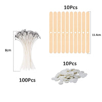 120Pcs Waxed Cotton Candle Wicks with Stand Original Smokeless Candle Wick for DIY Candle Silicone Mold Candle Making Supplies Econic Blanks