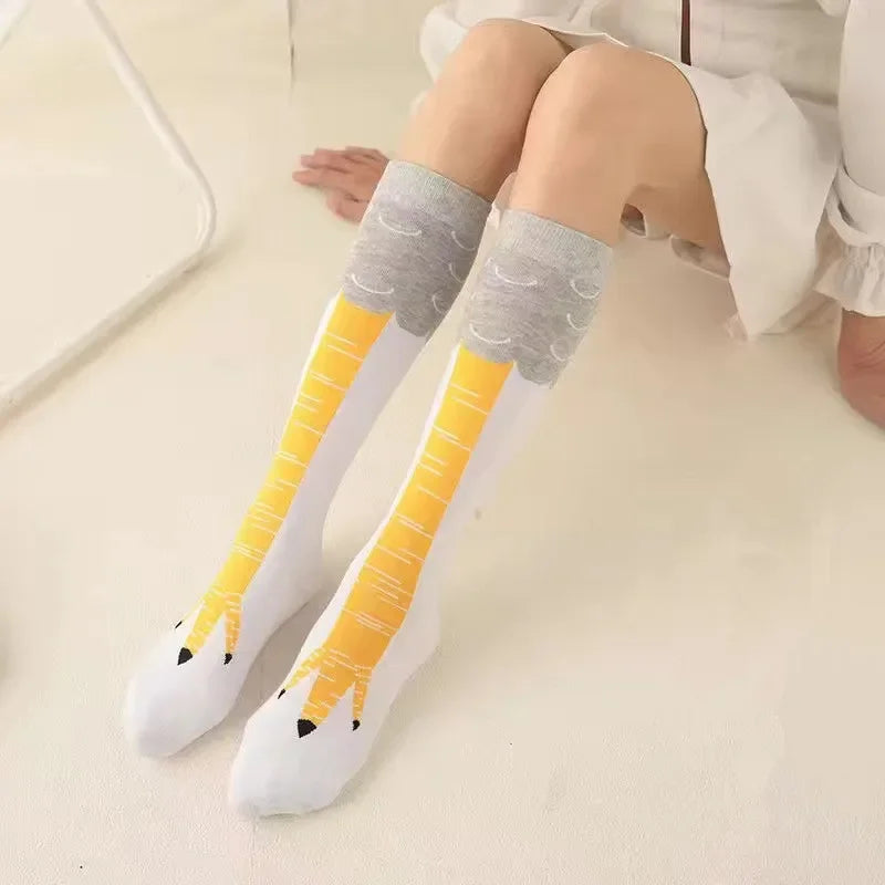 Men Funny 3D Chicken Socks Print Cartoon Cosplay High flexibility Thigh High Sock Cotton Fashion Thin Toe Feet Quick Pick Grocers