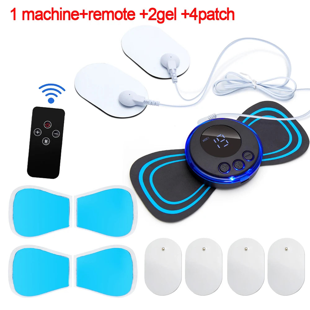 EMS Neck Massager Electric Muscle Stimulator Cervical Sticker Massage Patch Low Frequency Pulse Masajeador Pads Body Pain Relief Quick Pick Grocers