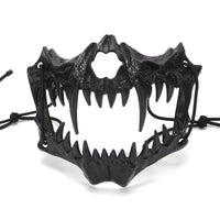 Halloween Mask Half-face Mask Cos Dragon God Fierce Tiger Night Fork Tengu Man Wolf Mask Performance Skull Masks Econic Blanks