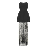 Tornova Strapless Lace Dress Sets Female Elegant Sexy Strap Vest High Waist Splice Long Skirt Ladies Slim Banquet 2 Pieces Set Quick Pick Grocers