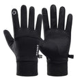 Black Winter Warm Full Fingers Waterproof Cycling Outdoor Sports Running Motorcycle Ski Touch Screen Fleece Gloves Snow Gloves Quick Pick Grocers