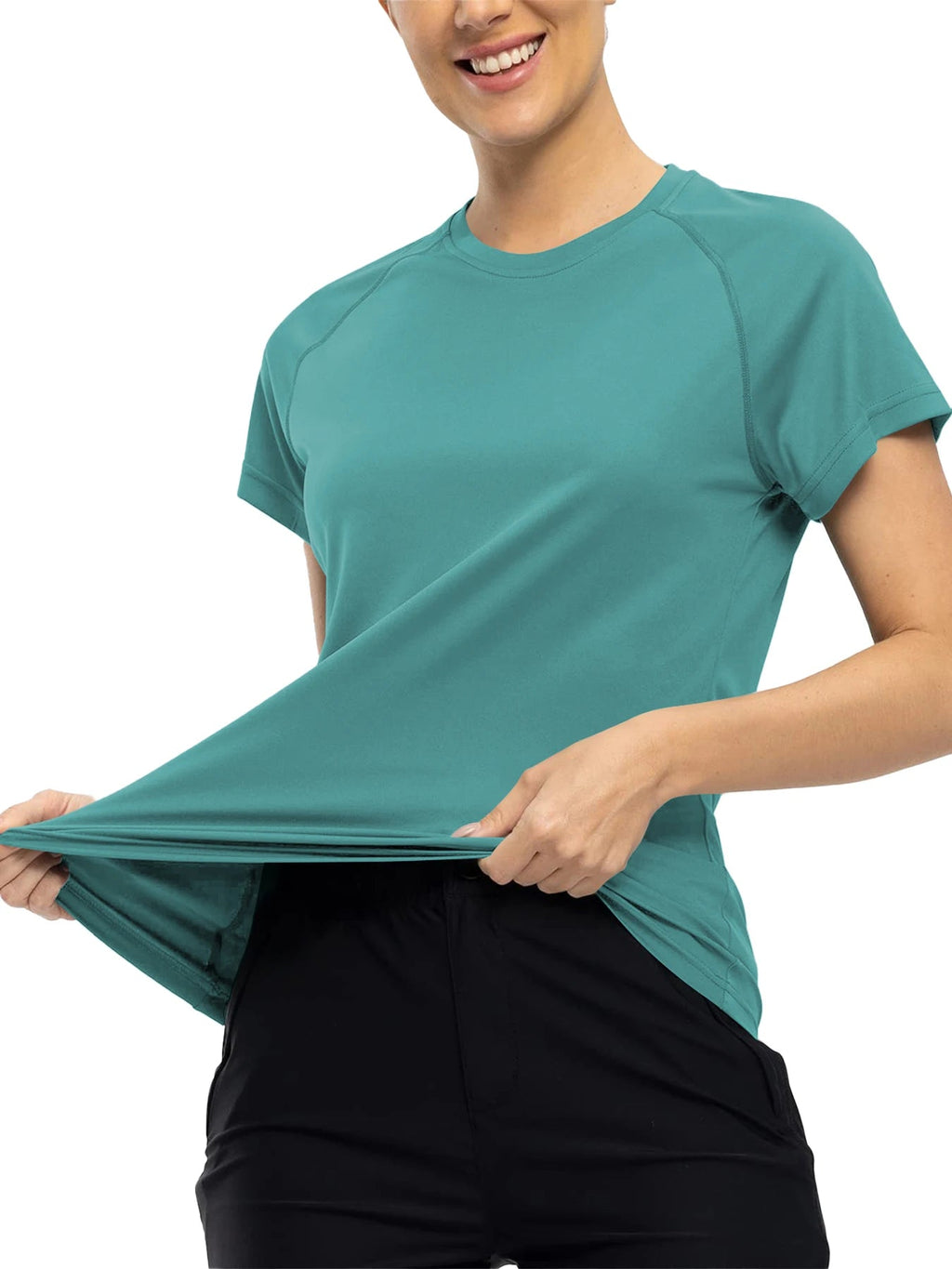Women’s  Quick Dry Short Sleeve Resilience Gym Sports Moisture Wicking Round Neck T-Shirt Training Exercise Gym Sport Shirt Quick Pick Grocers