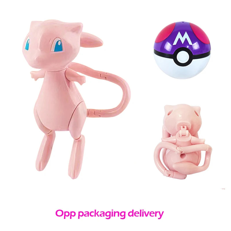 Figure Pokemon Pokeball transform Pikachu Charizard Venusaur Blastoise Mewtwo Gyarados Solgaleo Lunala Eevee poke ball toy gift Quick Pick Grocers