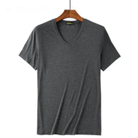2 Packs Bamboo Fiber Round Neck T-shirts Short Sleeve Classic Tees Sweat-absorbent Gym Man Undershirt Solid Color Tee Black New Quick Pick Grocers