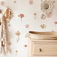Boho Flowers Wall Stickers Child Watercolor Bedroom Living Room Home Decor Art Eco-frienly Removable Decals PVC Murals Econic Blanks