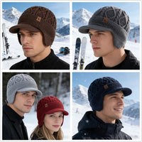 New Unisex Winter Hat Plush Fur Lined Warm Earflap Cap Stylish Soft Beanie Hat  Outdoor Thick Ski Sports Knitted Hat Purest Peak