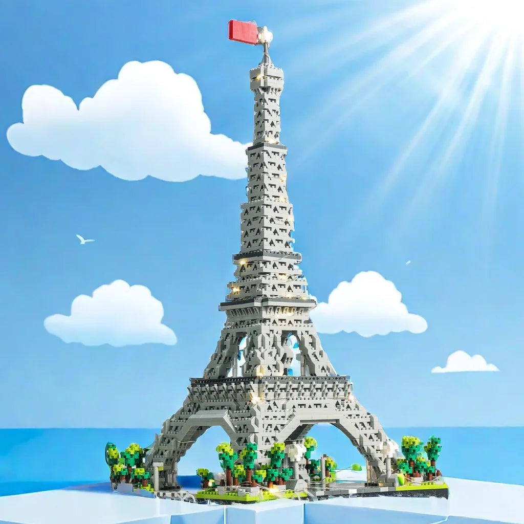 Eiffel Tower Paris Architectural Micro Mini Model Building Blocks Toy : Enhance Your Office Decor, Boost Hand Skills Gift Quick Pick Grocers