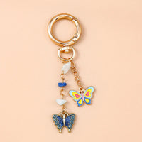Cute Enamel Flower Butterfly Keychain Women Girls Love Heart Key Ring Pendants Handbag Decor DIY Handmade Jewelry Gifts Quick Pick Grocers