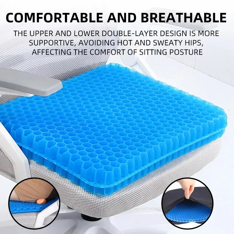 Gel Seat Cushion Summer Breathable Honeycomb Design For Pressure Relief Back Tailbone Pain - Home Office Wheelchair Chair Cars Econic Blanks