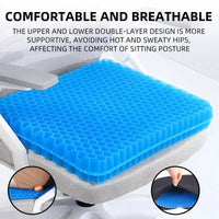 Gel Seat Cushion Summer Breathable Honeycomb Design For Pressure Relief Back Tailbone Pain - Home Office Wheelchair Chair Cars Econic Blanks