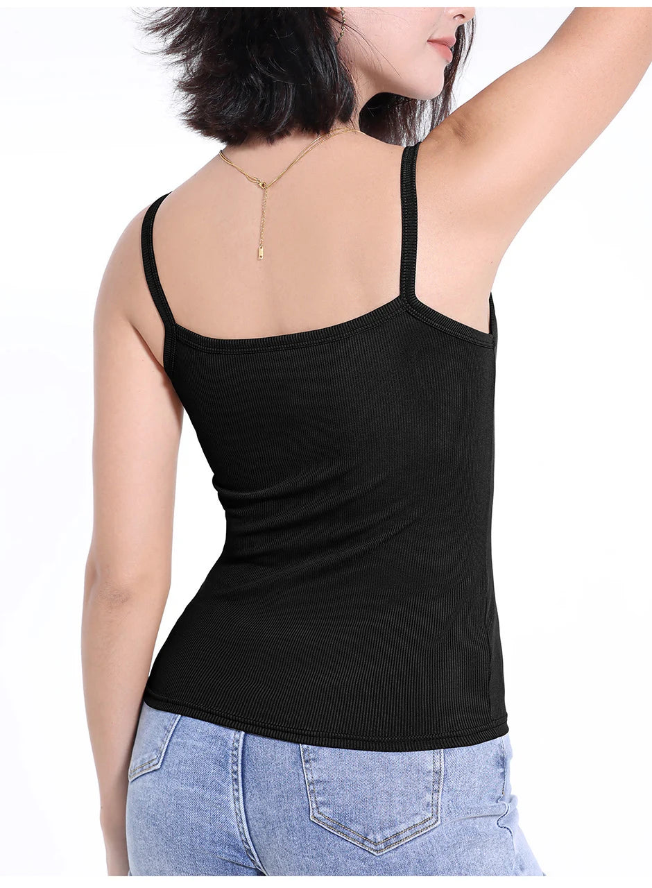 3/6 Pcs Ladies' Summer Korean Version Of Suspender Vest With Solid Color Foundation Joker Sexy Suspender Top Slim And Thin Teen Quick Pick Grocers