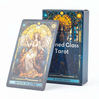 Stained Glass Tarot A 78-Card Deck Leisure Entertainment Game Card Family Gathering Divination Board Playing Games 10.3*6Cm Econic Blanks