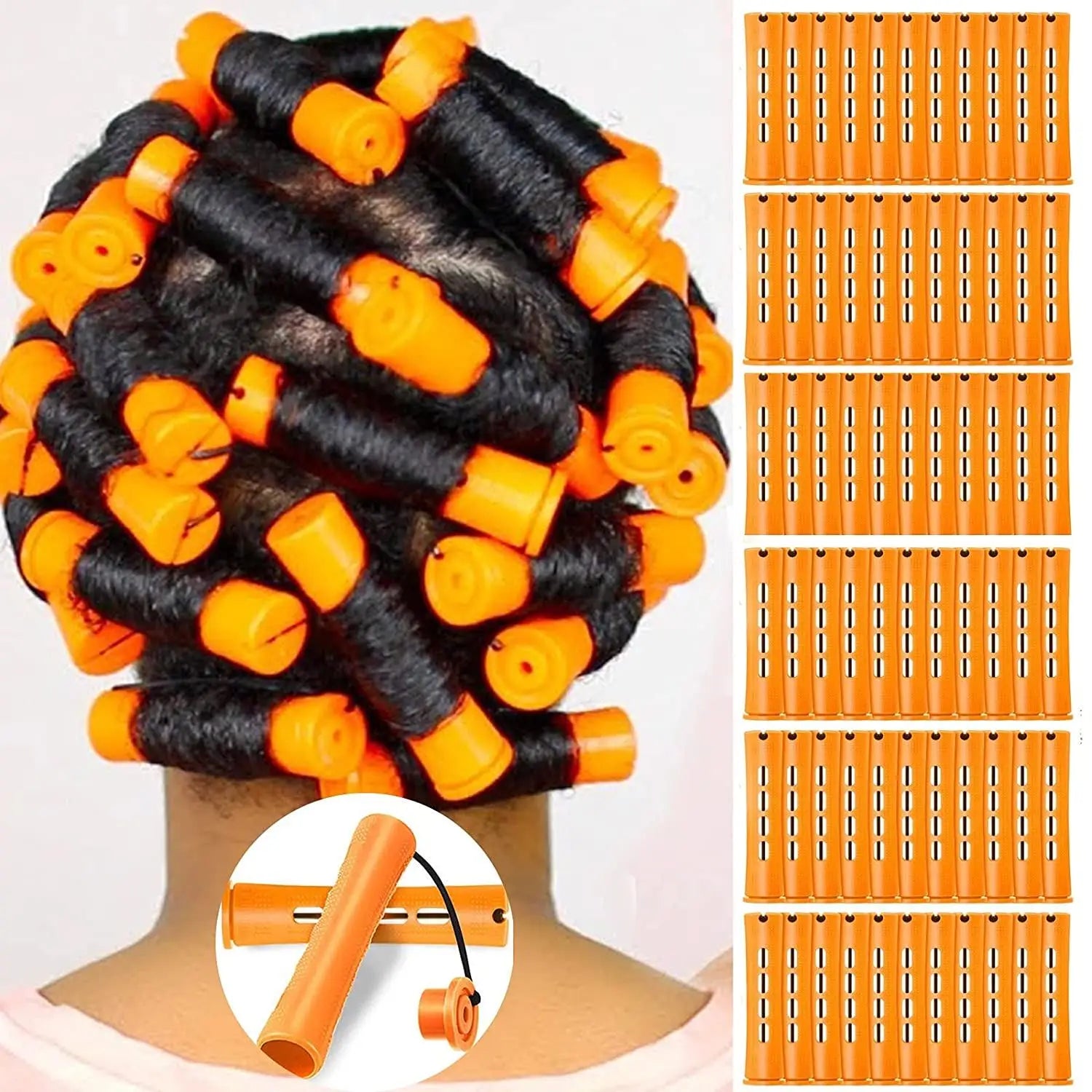 10pcs Hair Cold Roller Heatless Curling Curlers Hair Heatless Curling Rods Magic Hair Curlers Without Heat Wave Curly Perm Rods Quick Pick Grocers