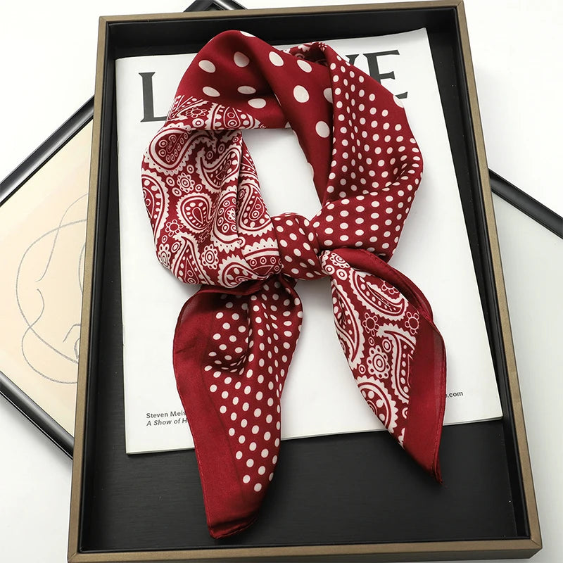 2025 New Fashion 70X70cmPrinted Women's Scarf Pashmina Silk Scarf Square Shawl Decorative Headband Neck Luxury Design Bandana Quick Pick Grocers