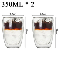 2-18PCS Double Wall High Borosilicate Glass Mug Heat Resistant Tea Milk Juice Coffee Water Cup Bar Drinkware Gift Creativity Set Quick Pick Grocers