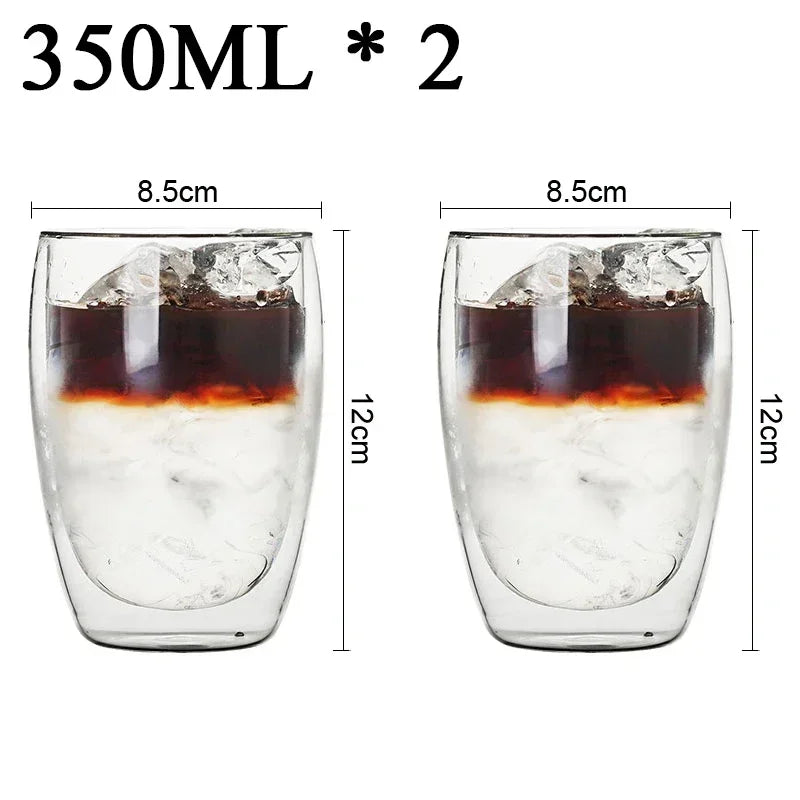 2-18PCS Double Wall High Borosilicate Glass Mug Heat Resistant Tea Milk Juice Coffee Water Cup Bar Drinkware Gift Creativity Set Quick Pick Grocers