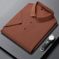2024 Men's New Printed Business Casual Short sleeved POLO Shirt Fashion Short sleeved Comfortable and Breathable Top Quick Pick Grocers