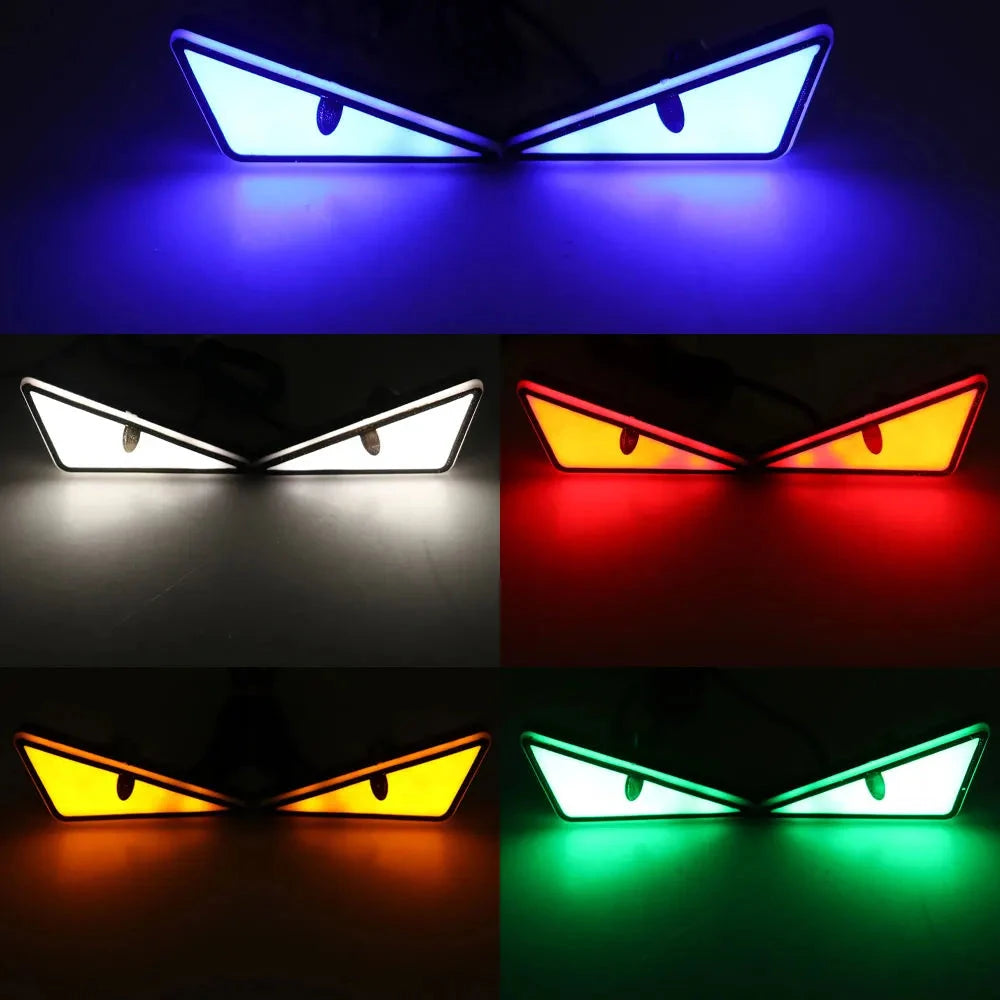 2pcs LED Devil's Eye License plate light Headlight For Car Motorcycl Universal Modified Decoration single light car Accessories Econic Blanks