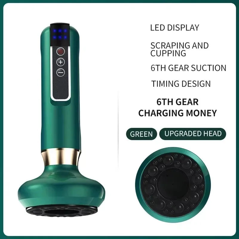Tricolor Electric Massager GuaSha Anti Cellulite Vacuum Suction Cup Beauty Health Scraping Infrared Heat Slimming Massage Thera Quick Pick Grocers