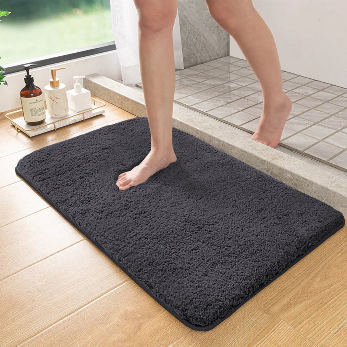 Long hair absorbent bathroom mat furry shower room foot wiping mat toilet non-slip mat entrance mat Econic Blanks