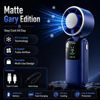 Portable Cooling Fan, 5-Speed Strong Wind Foldable Neck Hanging Fan, 9H Long Battery 4000mAh Mini Air Cooler for Travel & Outdoo Quick Pick Grocers
