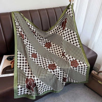 90*90Cm Square Scarf Twill Silk Feeling Women Head Shawls and Wraps Luxury Hair Tree Print Neck Scarves Hijab Bandana Pashmina Econic Blanks