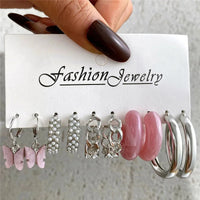 Modyle Gold Color Dangle Earrings Set Butterfly Acrylic Hollow Drop Earrings for Women Heart Hoop Earring Fashion Jewelry Gifts Econic Blanks
