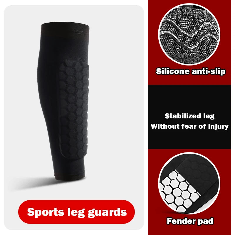 1Pcs Football Shin Guard Socks Sleeves with Foam,Calf Compression Sleeve Honeycomb Pads,Sports Legging & Soccer Equipment Quick Pick Grocers