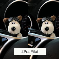 Plush Puppy Clutch Decoration Car Wiper Turn Signal Switch Ornaments kawaii Bowknot Dog Car Wiper Doll Auto Interior Accessories Econic Blanks