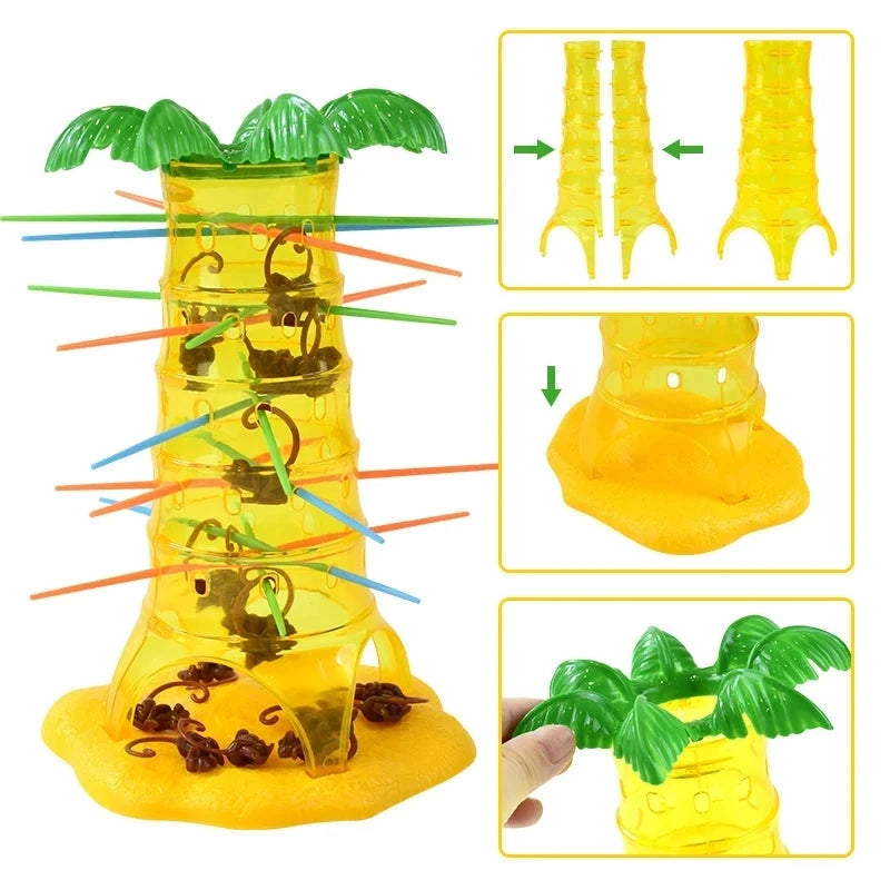 Multiplayer Tabletop Climbing Monkeys Game – Fun Interactive Parent-Child Board Game, Educational Rolling Monkey Toy for Kids Econic Blanks