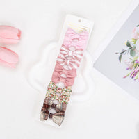 10Pcs/Set Mini Hair Bows Clips Baby Girls Cute Froal Print Plaid Hairbows Checkered Gingham Hairpins Korean Safety Kids Headwear Purest Peak
