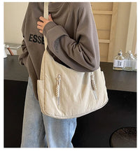 Trendy Women's Soft Cloth Shoulder Bag Solid Color Student 2026 Spring Y2k Casual Style Big Handbags Crossbody Bags for Women Quick Pick Grocers