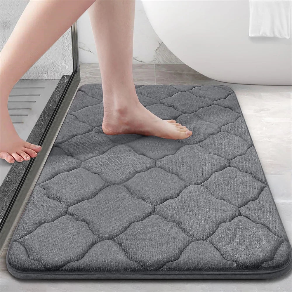 Homaxy Super Absorbent Bath Mat Memory Foam Carpet Non-Slip Toilet Bathroom Rug Soft Living Room Bedroom Shower Decor Foot Rug Quick Pick Grocers