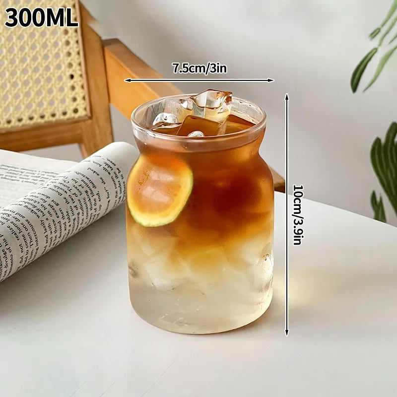 Transparant Drinking Glass Cup Creative Wave Shape Iced Coffee Tumbler Cup Juice Milk Tea Mug Drinkware Water Glasses Ripple Mug Quick Pick Grocers