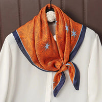 Luxury Print Satin Silk Square Scarf for Women Shawl Hijab Neckerchief Female Hair Ribbon Headband Fashion Wrap Bandana 2023 New Econic Blanks