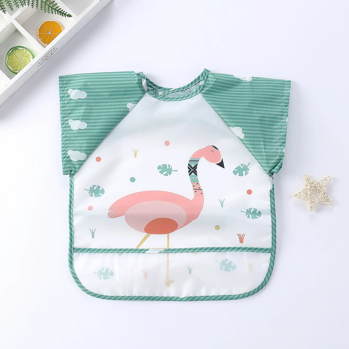 Waterproof EVA Full Sleeve Baby Bibs Children Apron Long Sleeve Feeding Smock Kids Eating Breastplate Infant Scarf Clothing Quick Pick Grocers