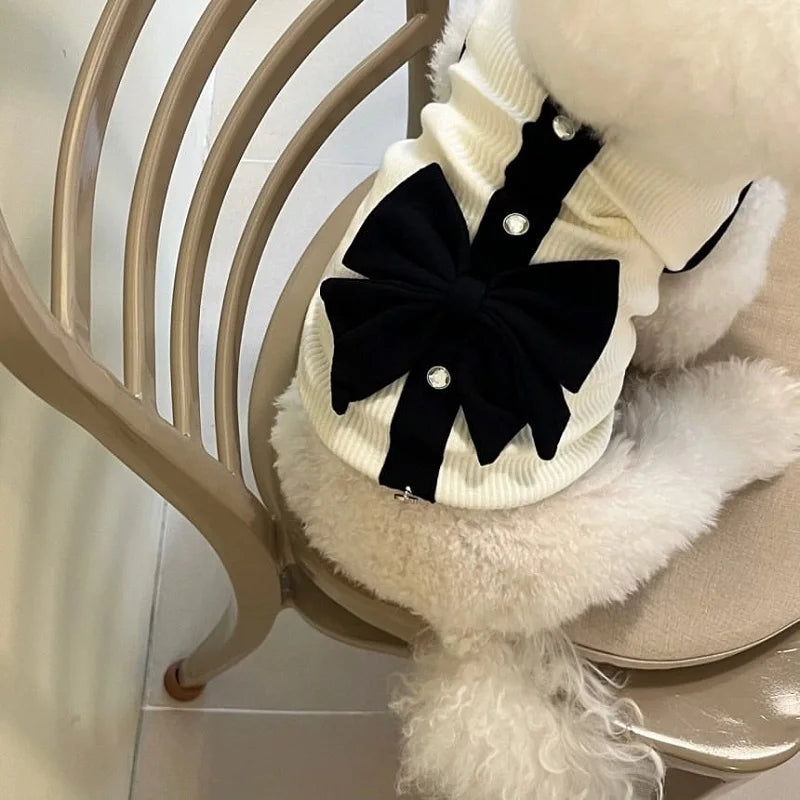 Luxury Dog Dress for Small Dogs Summer Puppy Clothes Bow Lace Dog Skirt Black White Dog T Shirt Girls Dog Costume Chihuahua Vest Quick Pick Grocers