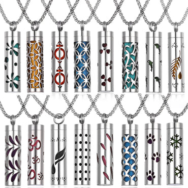 Long Strip Stainless Steel Aromatherapy Necklace Perfume Diffuser Essential Oil Diffuser Pendant Necklace Jewelry Accessories Econic Blanks
