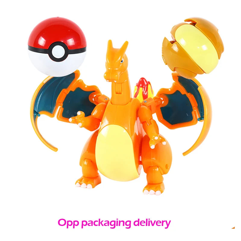 Figure Pokemon Pokeball transform Pikachu Charizard Venusaur Blastoise Mewtwo Gyarados Solgaleo Lunala Eevee poke ball toy gift Quick Pick Grocers