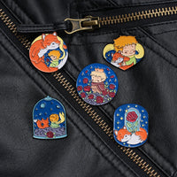 Cartoon Boy Fox Rose Enamel Pins Moon Star Whale Paper Boat Brooch Lapel Hat Bag Badge Jewelry Accessories Gift for Kids Friends Quick Pick Grocers