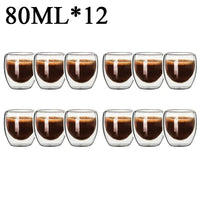 2-18PCS Double Wall High Borosilicate Glass Mug Heat Resistant Tea Milk Juice Coffee Water Cup Bar Drinkware Gift Creativity Set Quick Pick Grocers