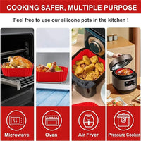 1PC Reusable Airfryer Pan Liner Accessories Silicone Air Fryers Oven Baking Tray Pizza Fried Chicken Airfryer Silicone Basket Econic Blanks