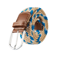 107/120/130CM Fashion Female Elastic Casual Stretch Woven Belt Unisex Canvas Elastic Belts for Women Jeans Pin Buckle Men Belt Quick Pick Grocers