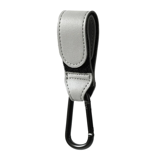 Baby Stroller Hook Fashion PU Leather Adjustable Pram Hook Cart Organizer Diaper Bag Hanger Children Boy Girl Travel Accessories Purest Peak