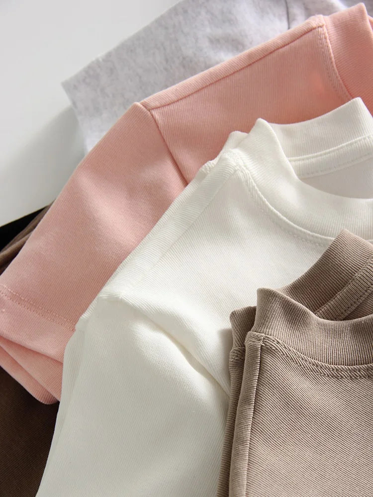 Basic T Shirts Women Cotton Slim Fit White Tops Summer Black Tees Crew Neck 100% Cotton T Shirt For Women Plain T-shirts Soft Quick Pick Grocers