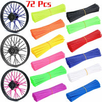72pcs Bicycle Wheel Spoked Protector Wraps 24cm Wheel Rim Spoke Wrap Kit for Motorcycle Bike Color Rims Skin Trim Covers Pipe