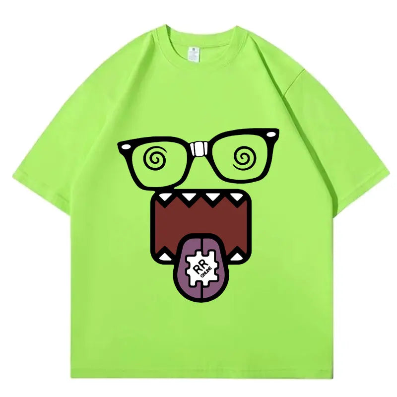 Domo Kun Funny Meme T Shirts Men's Women Clothes Classic Cotton Casual Tee Shirts Short Sleeve Summer T-shirt Tops Streetwear Quick Pick Grocers