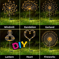 1 Pack Solar Firework Light Outdoor,IP65 Waterproof Solar Garden Flower Lights With 8 Lighting Modes For Outdoor Lighting Econic Blanks